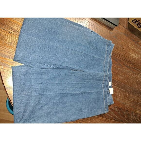 Size 8 Erika Embellished Floral Denim Blue Jeans Boot Cut Pleated Leg Pockets - Picture 5 of 6